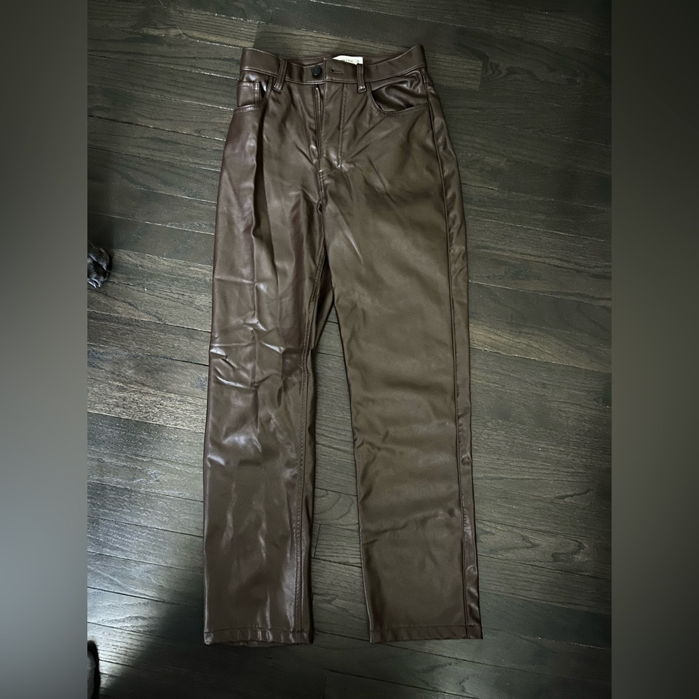 Abercrombie 90s Ultra Highrise Leather Pants